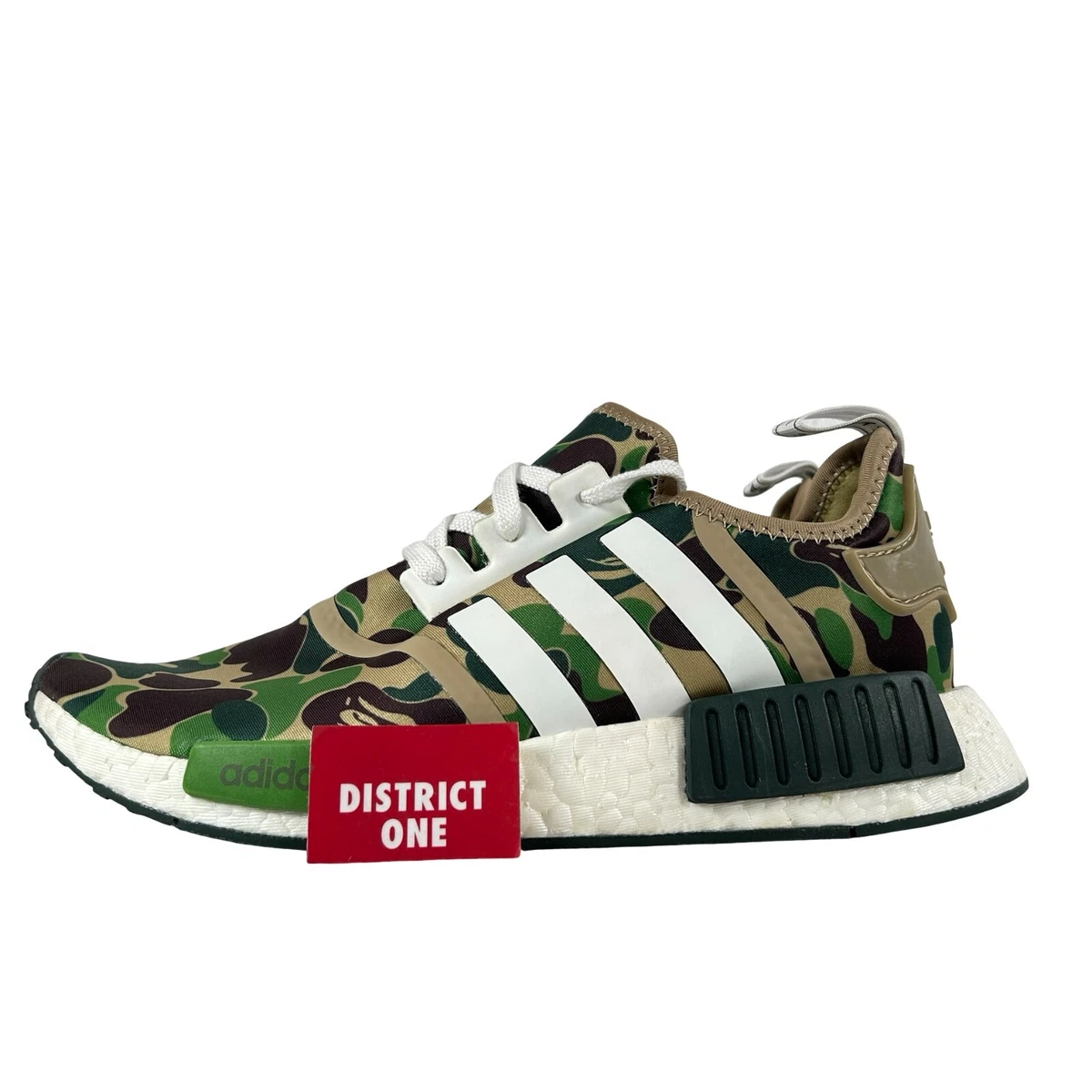 Adidas NMD R1 x BAPE A Bathing Ape Olive Camo BA7326 Size 4.5 Adidas NMD R1 Bape Green Camo Army Bathing Ape Nomad Runner  main image 3