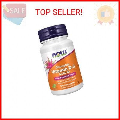 NOW Foods Supplements, Vitamin D-3 5,000 IU, Natural Mint Flavor, Structural Sup