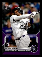 2022 Topps Now Purple Parallel #743 Elehuris Montero Rockies RC 19/25
