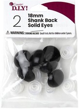 Shank Back Solid Eyes 18mm 2/Pkg-Black