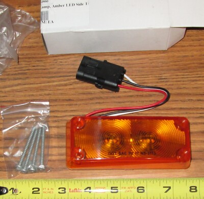 AMBER LED SIDE TURN SIGNAL LAMP ~ 3 WIRE, 12V, COACH, GILLIG (REPLACES DIALIGHT)
