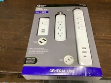Commercial Electric 3 pack Surge Kit with USA-A and USB-C Ports 300 Joules 5 AMP