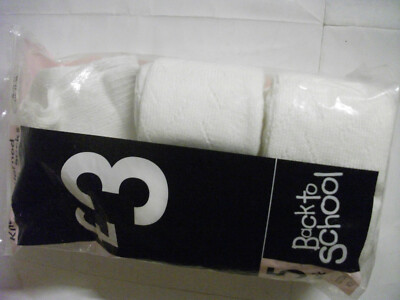 Pairs Girls SCHOOL SOCKs White PATTERNED Knee High 4-5 1/2 80