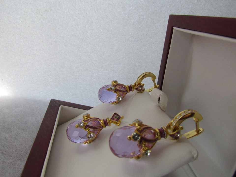 ALEXANDRITE EARRINGS & PENDANT SET HANDMADE RUSSIAN SOLID STERLING SILVER 925 - Image 3 of 4