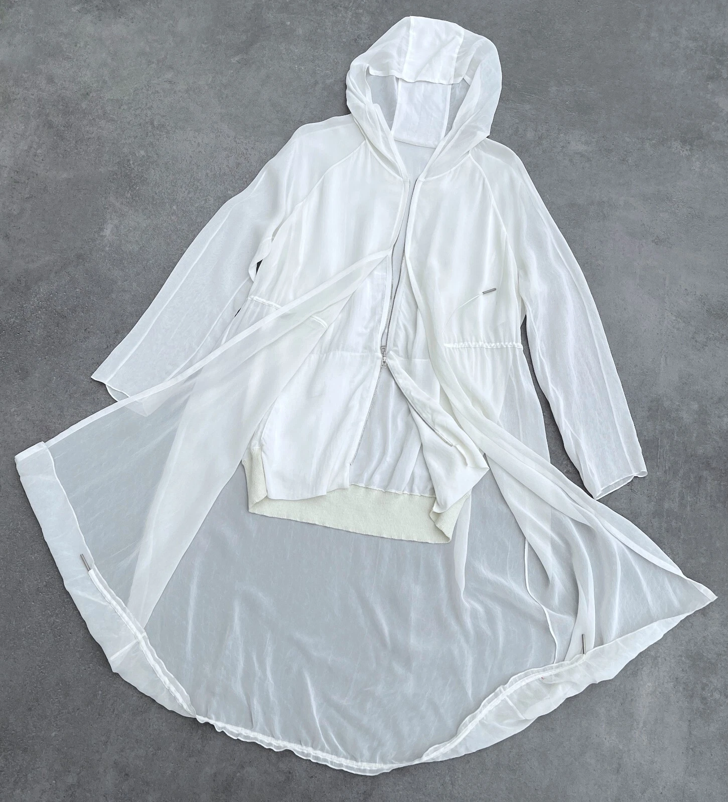 Stunning Women's ANNETTE GORTZ Layered Lagenlook Avant Garde Jacket Coat White M - product detail image 3
