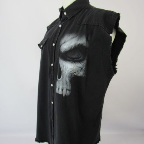 Spiral Direct Sleeveless Work Snap Shirt Skull Men's XXL Sleeveless Rockabilly - 第 3/11 張圖片