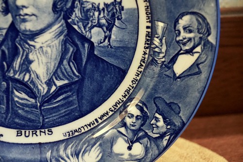 Flow Blue Royal Doulton Collector Plate ~ Robert Burns, D3342, 10.75 Inches - Picture 4 of 7