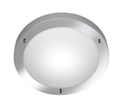 Deckenleuchte E27 in Nickel Ø31,5cm Decke Leuchte Deckenlampe Modern Glas Bad