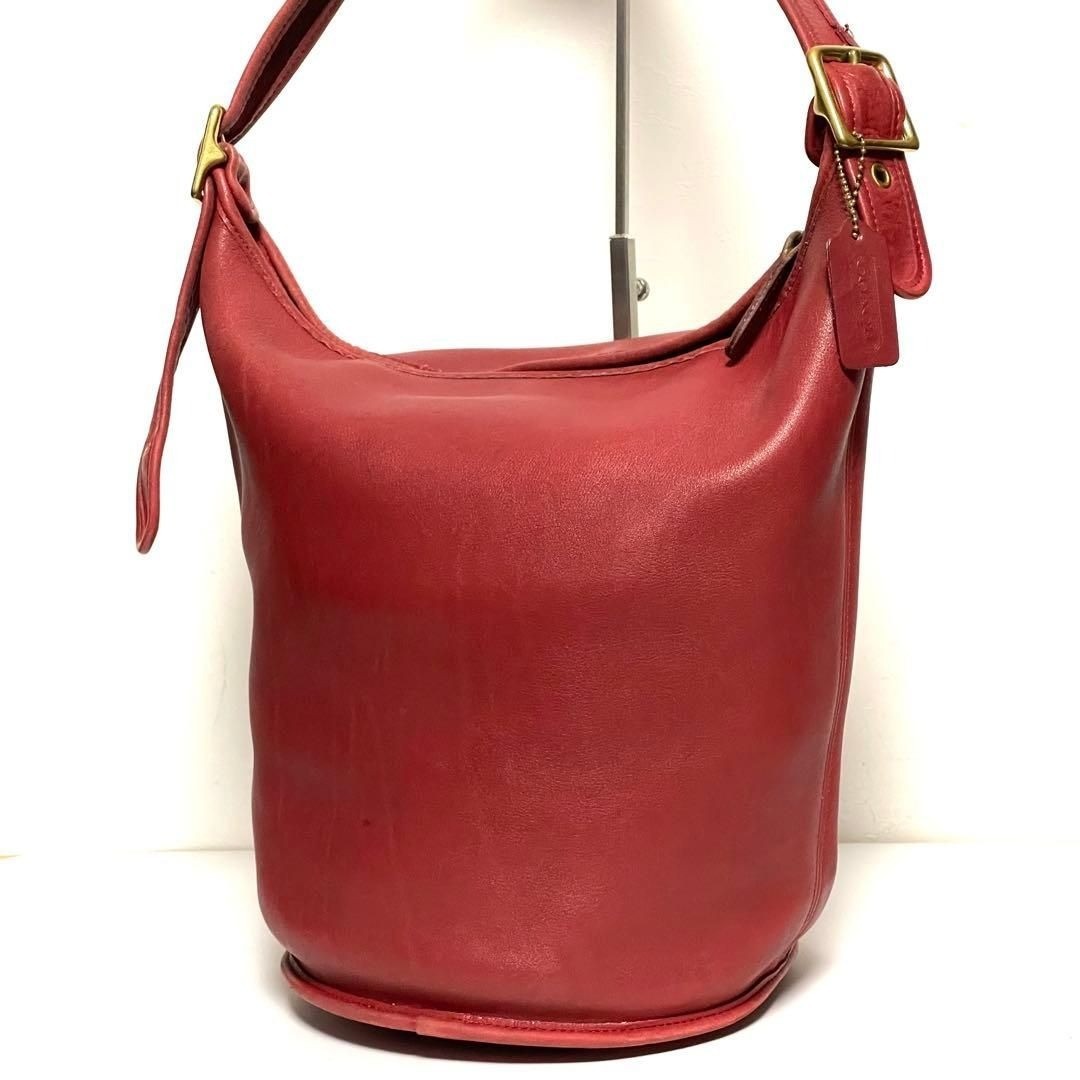 Vintage Old COACH Duffle Bucket Feed Sac Shoulder Bag 9085 Red