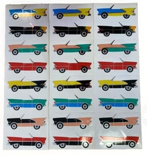 Mrs Grossmans Stickers Chevy Cars Classic Foil Lot Of 3 Sheets 1997 VTG Retired