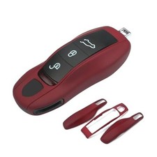 Key Fob Cover Compatible with Porsche Key Shell Key Fob Shell Bordeaux Red