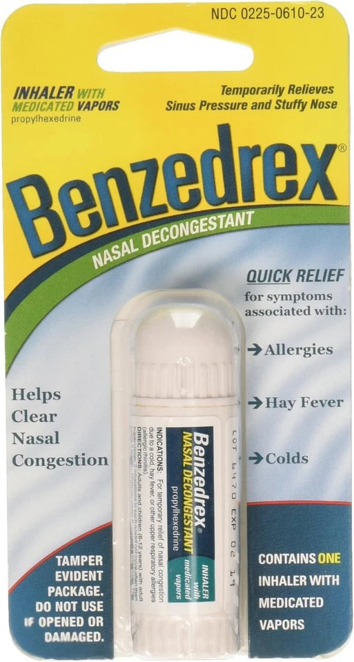 Benzedrex Nasal Decongestant Inhaler with Medicated Vapors Quick Relief 12 Pack - Image 3 of 3