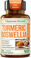 Turmeric Supplement W/Boswellia Serrata   Daily Support for Joint Health  Comfo