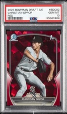 2023 BOWMAN DRAFT SAPPHIRE EDITION RED #BDC82 CHRISTIAN OPPOR 1/5 PSA 10