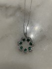 2.88 Ct Emerald & Diamond Necklace/ Lab Grown Emeralds 1.50 Carats/Lab1.33 Diamo — photo 2
