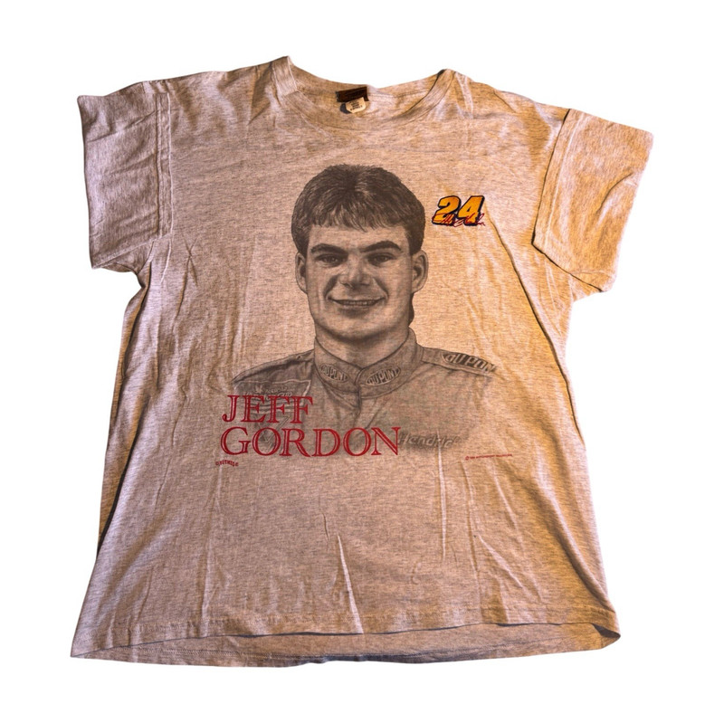 Nutmeg Jeff Gordon #24 NASCAR Auto Racing T-Shirt Size XL Gray