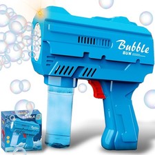 Kids Bubble Gun, Bubble Blaster with Refill Solution, Automatic Bubble Maker Blo