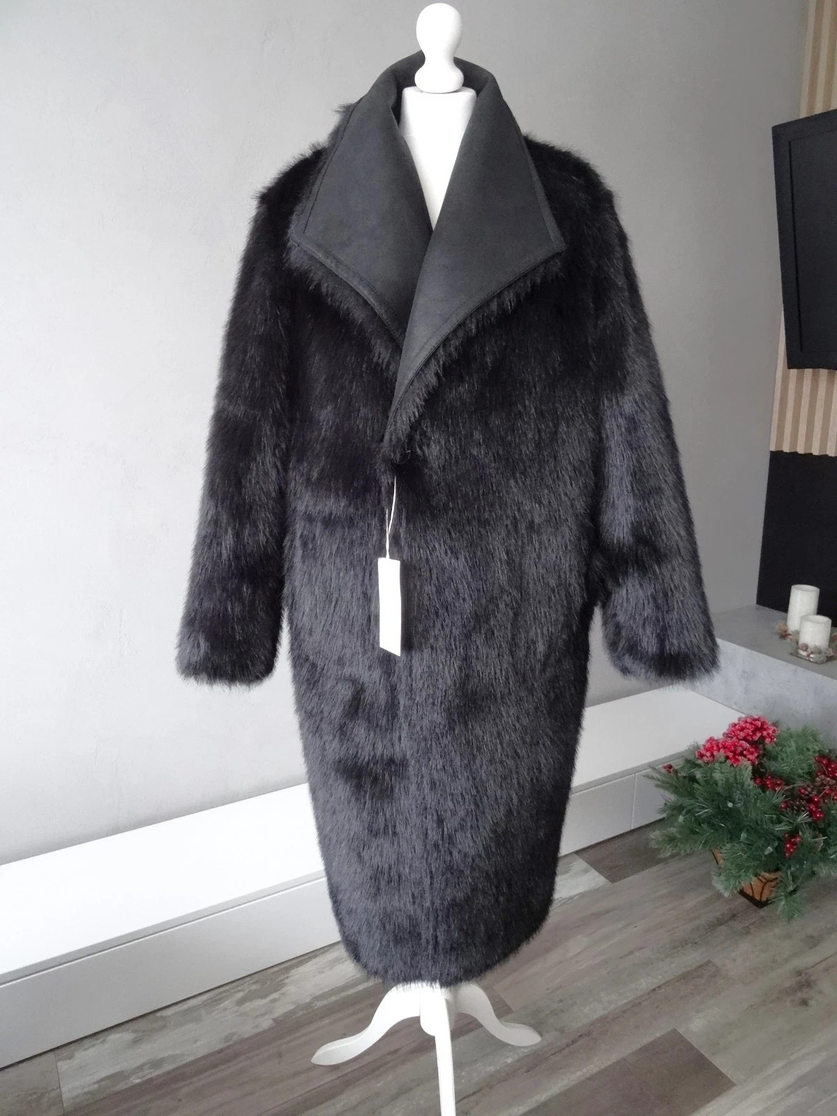 Zara Reversible Double Faced Faux Fur Coat SIZE M Ref 6318/278/800 thumbnail 18