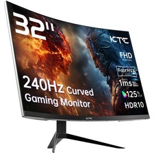 KTC 32" Curved Gaming Monitor, 240Hz 1ms 1080P, 1500R, FreeSync/G-Sync