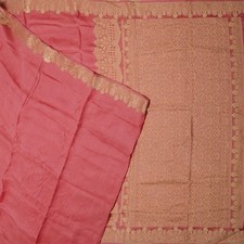 Namaste Vintage Pink Sarees 100 Pure Silk Woven Indian Sari 5YD Craft Fabric
