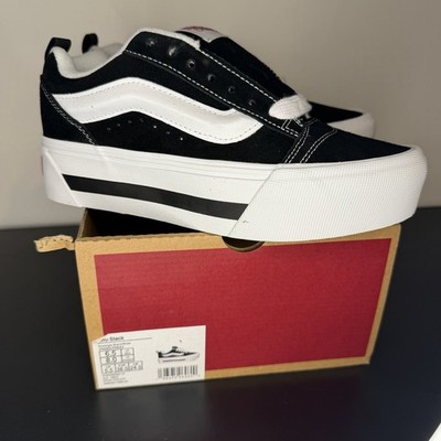 Vans Knu Stack Nostalgia Black/White Sneakers Low-Top Platform Women's Shoes