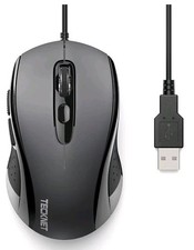 Image of TeckNet USB Wired Optical Mouse UM013 Ergonomic PC Laptop Computer – New