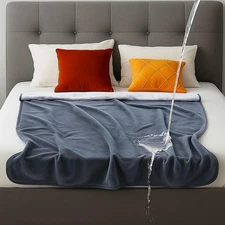 Waterproof Blanket for Bed Couch Sofa, 40''x60'' Reversible & Washable, Fleec...