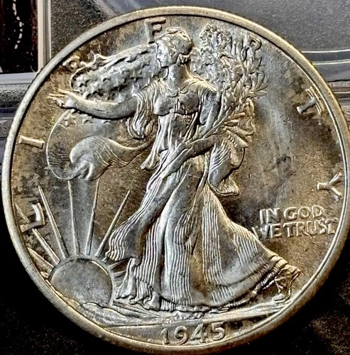 1945-D Silver Walking Liberty Half Dollar Gem BU +++