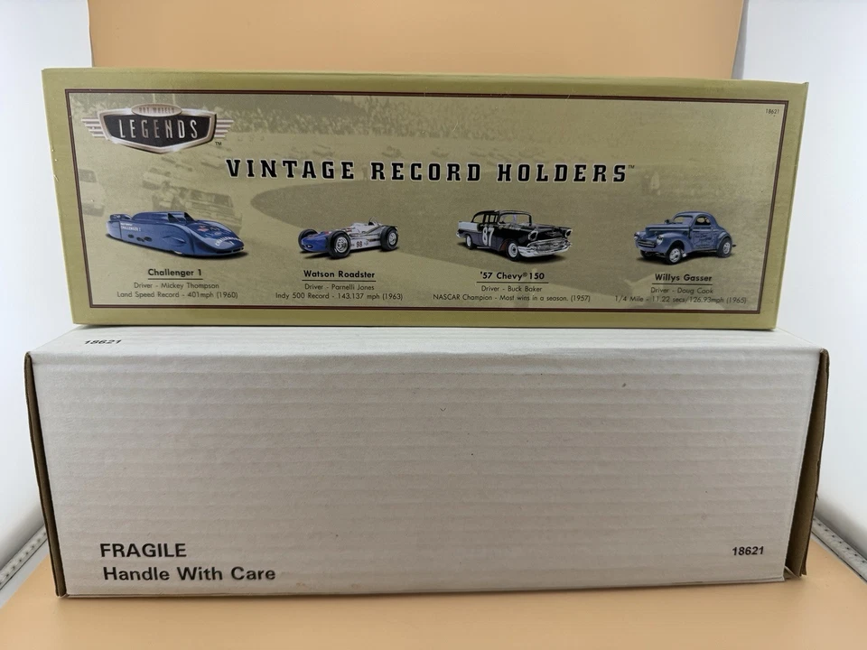 1997 Hot Wheels Legends Vintage Record Holders 4 Car Set Sealed Chevy NIB - Image 2 of 4
