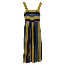 Dolce & Gabbana Striped Midi Dress In Silk Women Multicolor Size 36