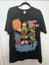Vintage 1993 Marvin The Martian Looney Tunes In Yo Face Basketball T Shirt L