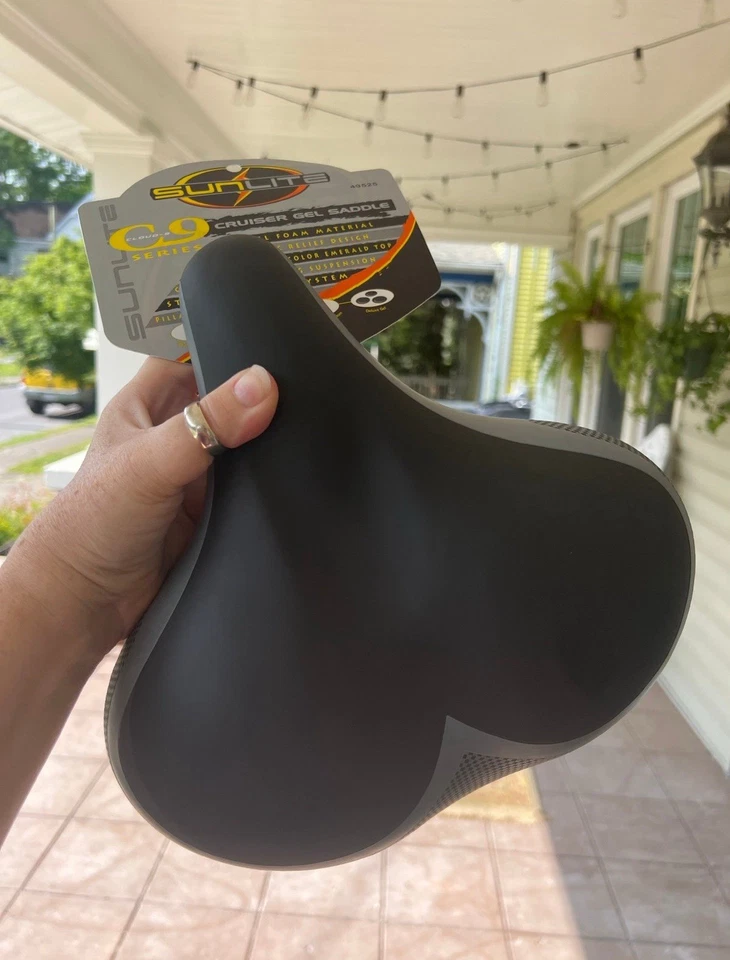 Sunlite Cloud 9 Black Bicycle Suspension Cruiser Saddle Gel Foam Bike Seat NEW - Image 2 of 4
