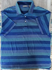 Daniel Cremieux Signature Collection Mens 2XL Blue Striped Polo