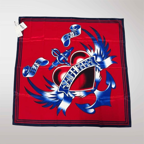 Stunning! Vtg Jean Paul Gaultier 2015 Tattoo Scarf Pareo Cover Up Shawl 34”