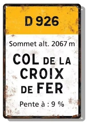 Col De La Croix De Fer cycling wall plaque 20x30cm