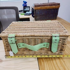 Wicker "Carnival Picnic" Picnic Basket W/Accessories PRE-OWNED