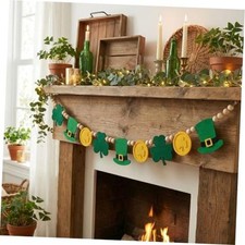 St Patrick's Day Garland Decorations - 7.2Ft Felt Shamrocks