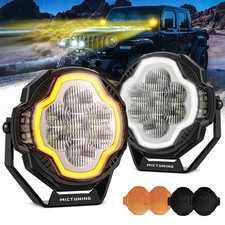 2pcs Led Pod Lights - 45 Floodspot Beam Whiteamber Drl Off-road Driving Fog