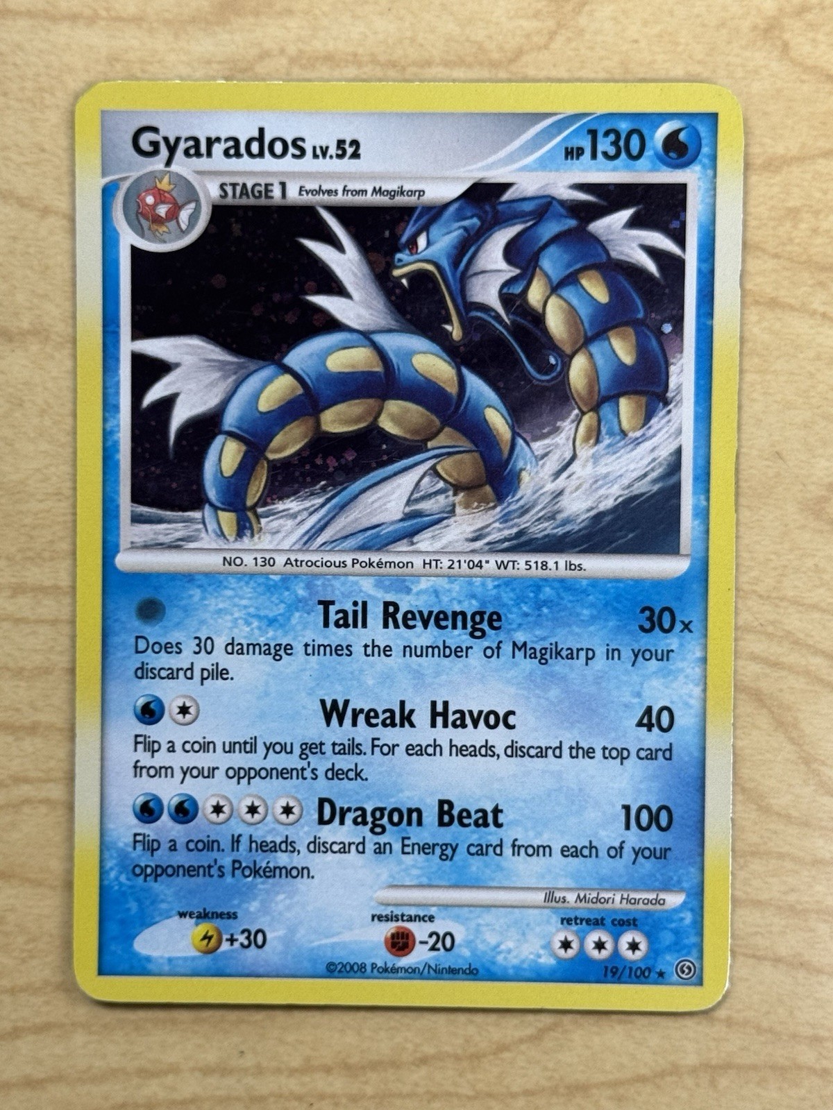 Gyarados - (DP Stormfront) 019/100 Deck Exclusives Holo LP