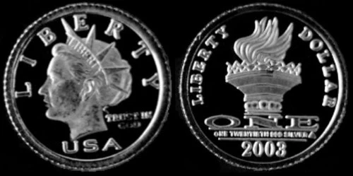 Lot of 2 - Norfed Liberty 2003 1/20 oz Silver .999  RARE! Proof