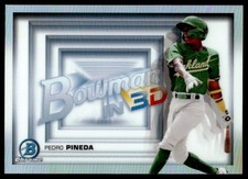 Pedro Pineda 2022 Bowman #B3D-15 Bowman in 3D Oakland Athletics Baseball Card
