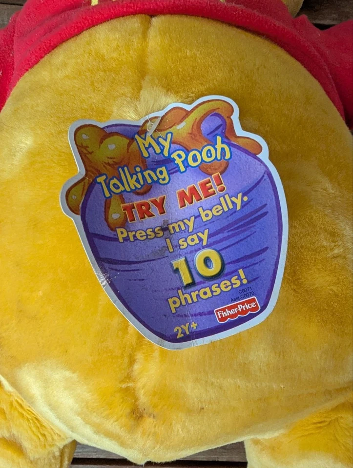 迪士尼小熊维尼I Talk Jumbo毛绒费舍尔价格26英寸带标签ST79 — 第 3/4 张图片