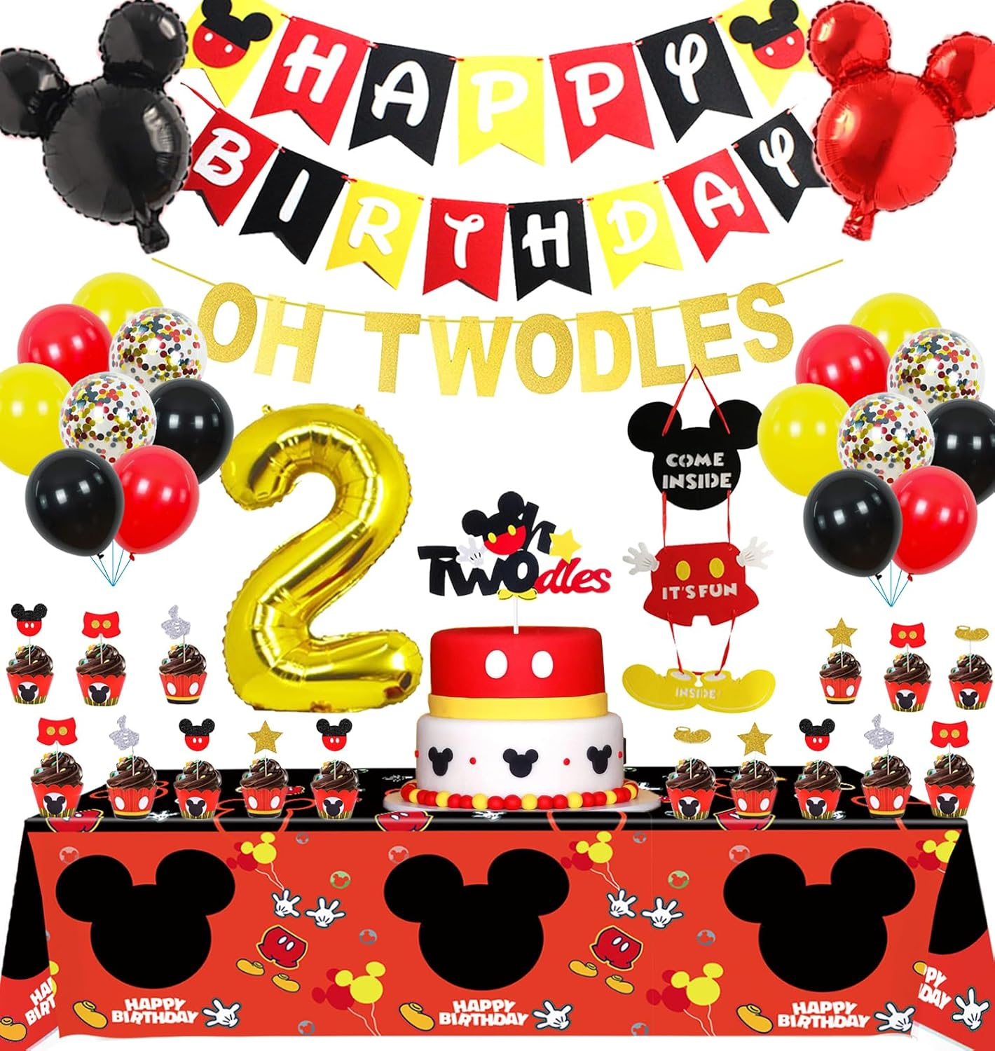 Mickey Mouse 2nd Birthday Party Supplies Oh Twodles Theme Decorations