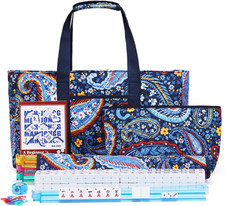 Juego de Azulejos Mahjong Americano con Bolsa de Transporte Estampada Azul Marino, 166 Azulejo Blanco Premium