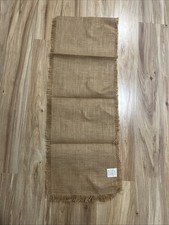 Fringed Natural Burlap Jute Table Runner 13  x 72" Rustic Farmhouse Decor