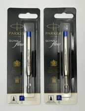 2x Parker QUINK Flow Ballpoint Pen Refill (1950368) | Fine Point | Blue | Single