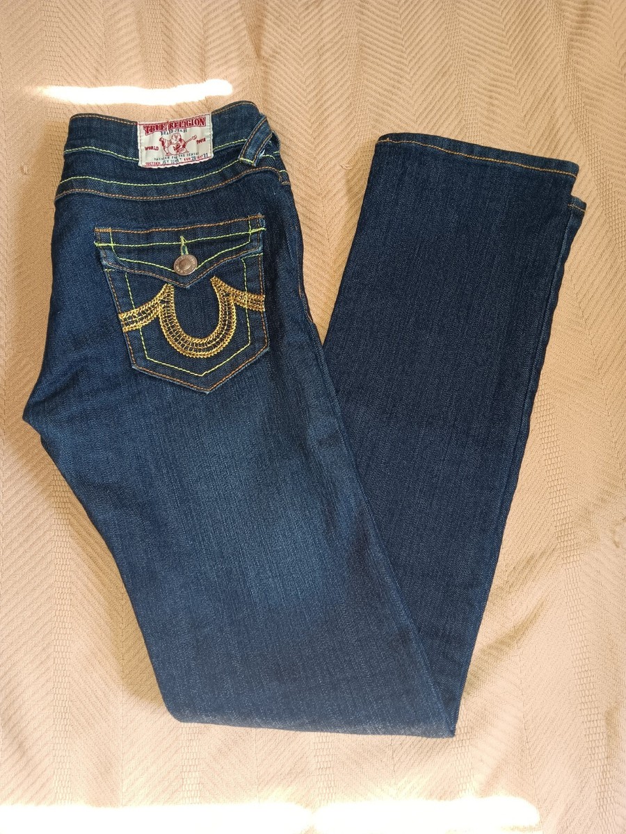 True Religion 黄色 ジーンズ 28 SUPER T True Religion Brand Jeans Joey Super T Women's Size 28