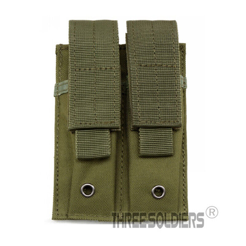 Nylon Tactical Molle Dual Double Pistol 9mm Mag Magazine Pouch Close Holster USA