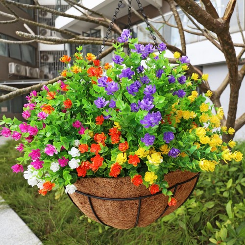 20 Bundles Artificial Flowers for Outdoors 10 Colors Fake Flowers UV Resistant - Picture 4 of 8