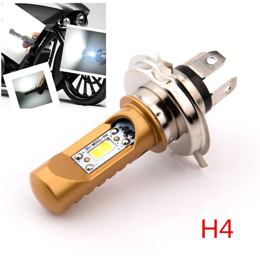 Faro LED para motocicleta H4 haz alto bajo 6500K bombilla lámpara 800LM luz antiniebla DRL Foto 4 de 4